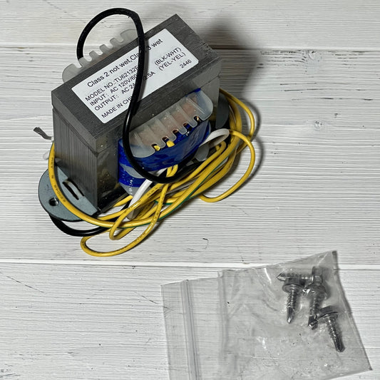 Transformer 120VAC/24VAC with wires and mounting hardware for Zodiac Jandy AquaLink RS control centers.