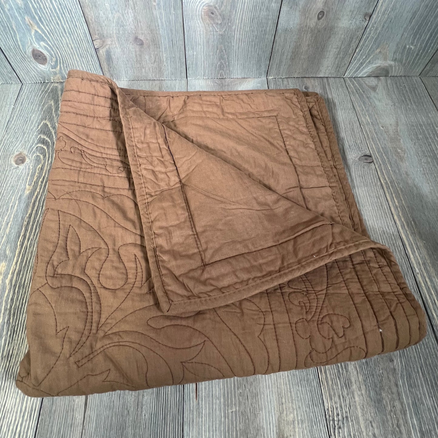 WINLIFE 100% Cotton Quilted Euro Sham Covers, 2 Pack, Coffee