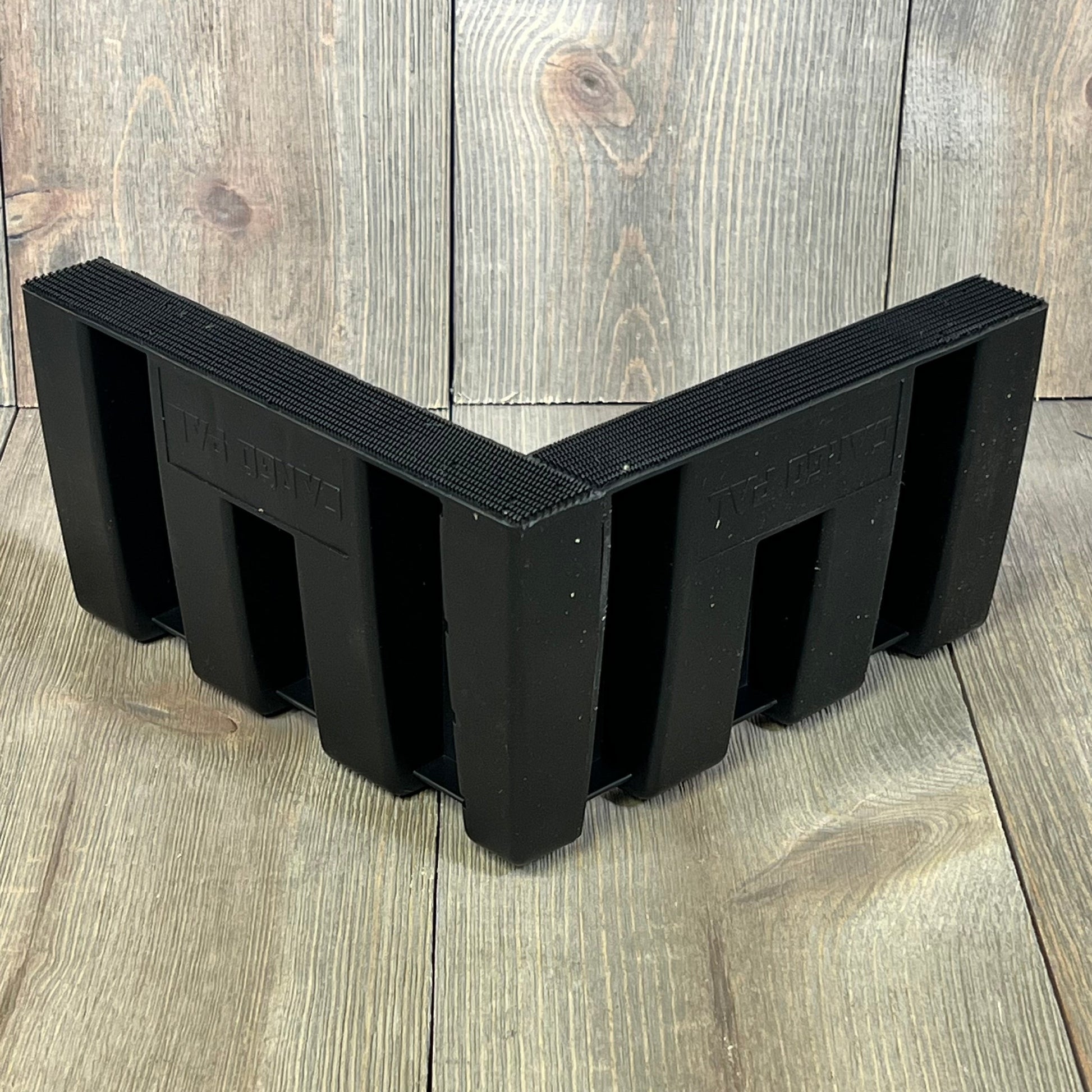 Black car trunk organizer block for SUV, multipurpose storage solution, compatible with wool carpet, ideal for cargo space.