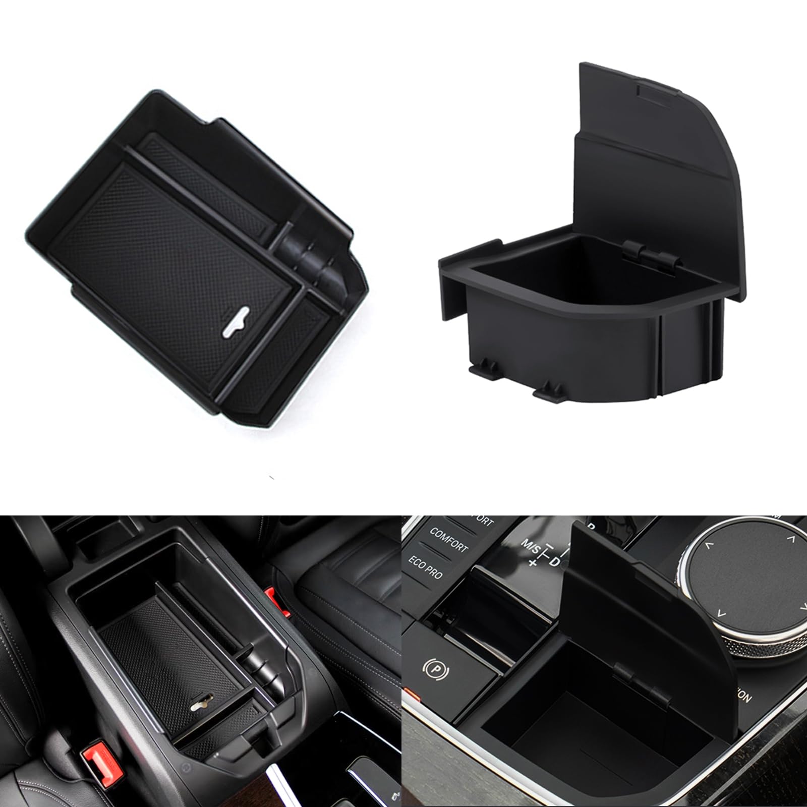 Center Console Organizer Tray for BMW X3 X4 2019-2023, sleek design fits armrest storage perfectly.
Hidden Storage Box for BMW X3 X4 iX3 iX4 2019-2023, enhances car interior organization.
2pcs Organizer Tray Set for BMW X3 X4 2019-2023, maximizes center console space efficiently.
BMW X3 X4 2019-2023 Storage Box, optimized for center armrest organization and utility.