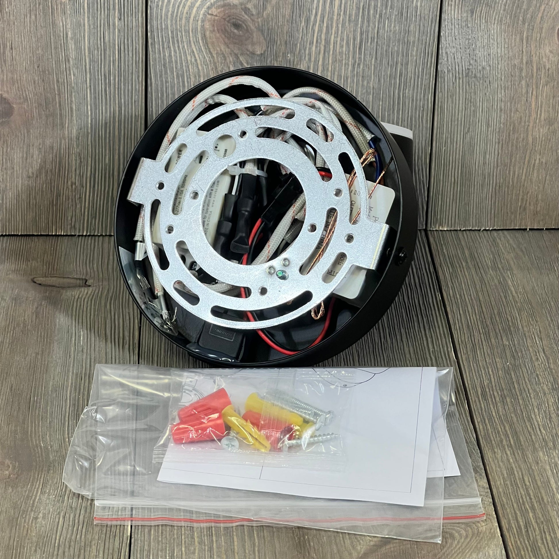 LED wall sconce components with wiring and installation kit for URSOLA Wall Light, showcasing durable materials and design.