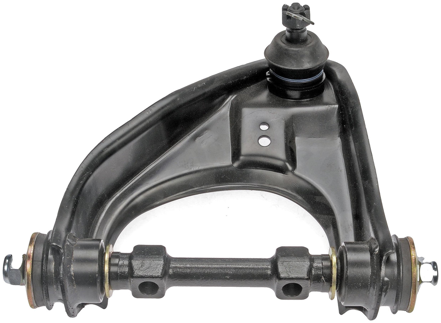 Front driver side upper control arm with ball joint for Dodge and Mitsubishi models. Durable and reliable suspension part.