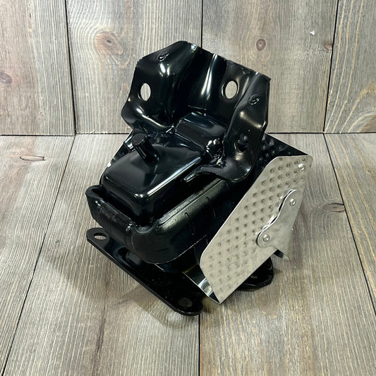 Engine motor mount for 2007-2014 Tahoe and Silverado, durable black metal with silver detailing, right or left fit.
