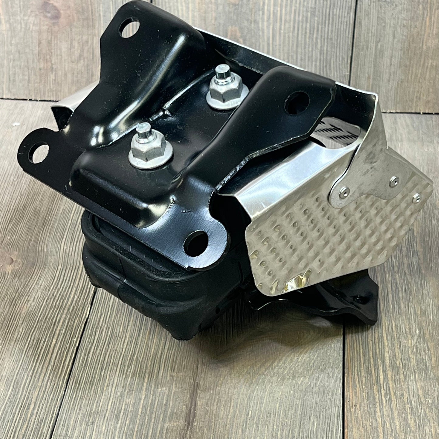 Engine motor mount for 2007-2014 Tahoe Silverado, durable black metal with mounting bolts, right or left fit.