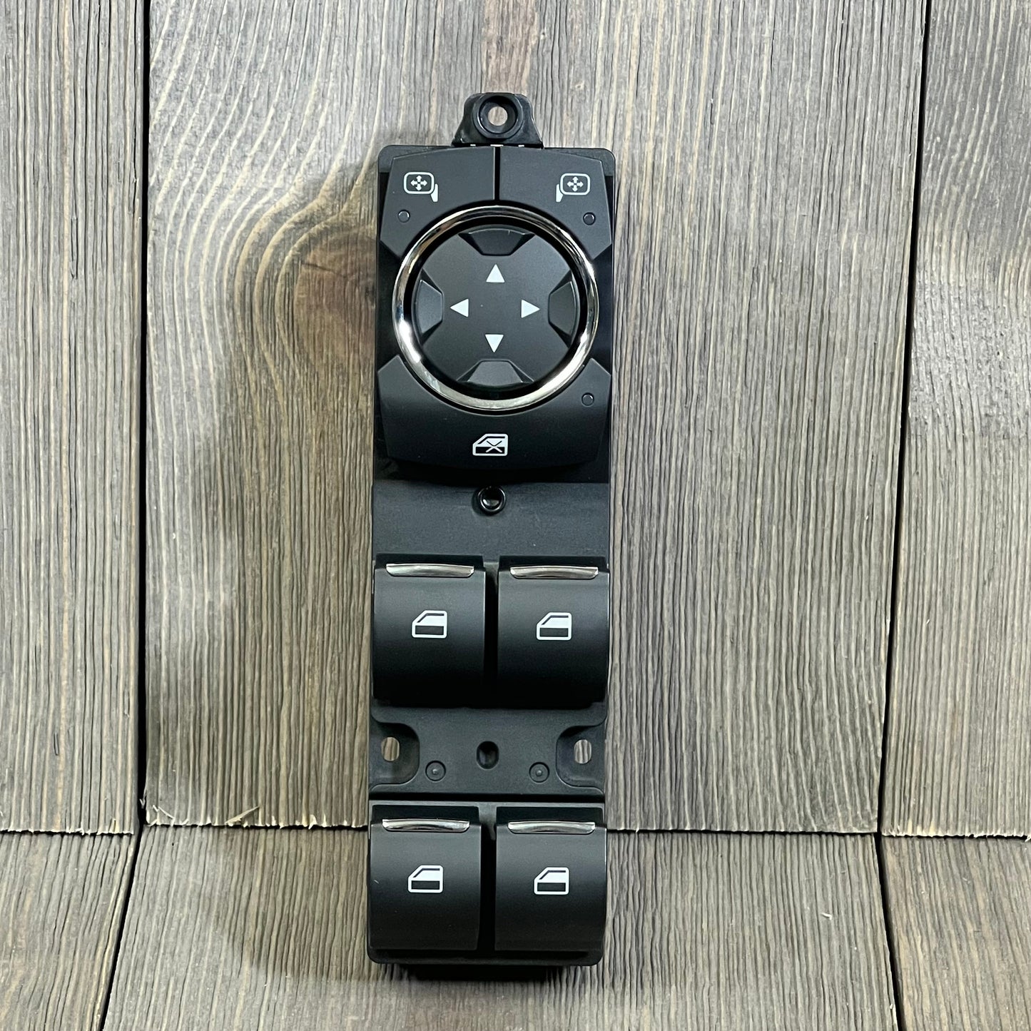 Black Motoforti power window switch for Ford Edge, Expedition, F-150, featuring multiple control buttons and sleek design.