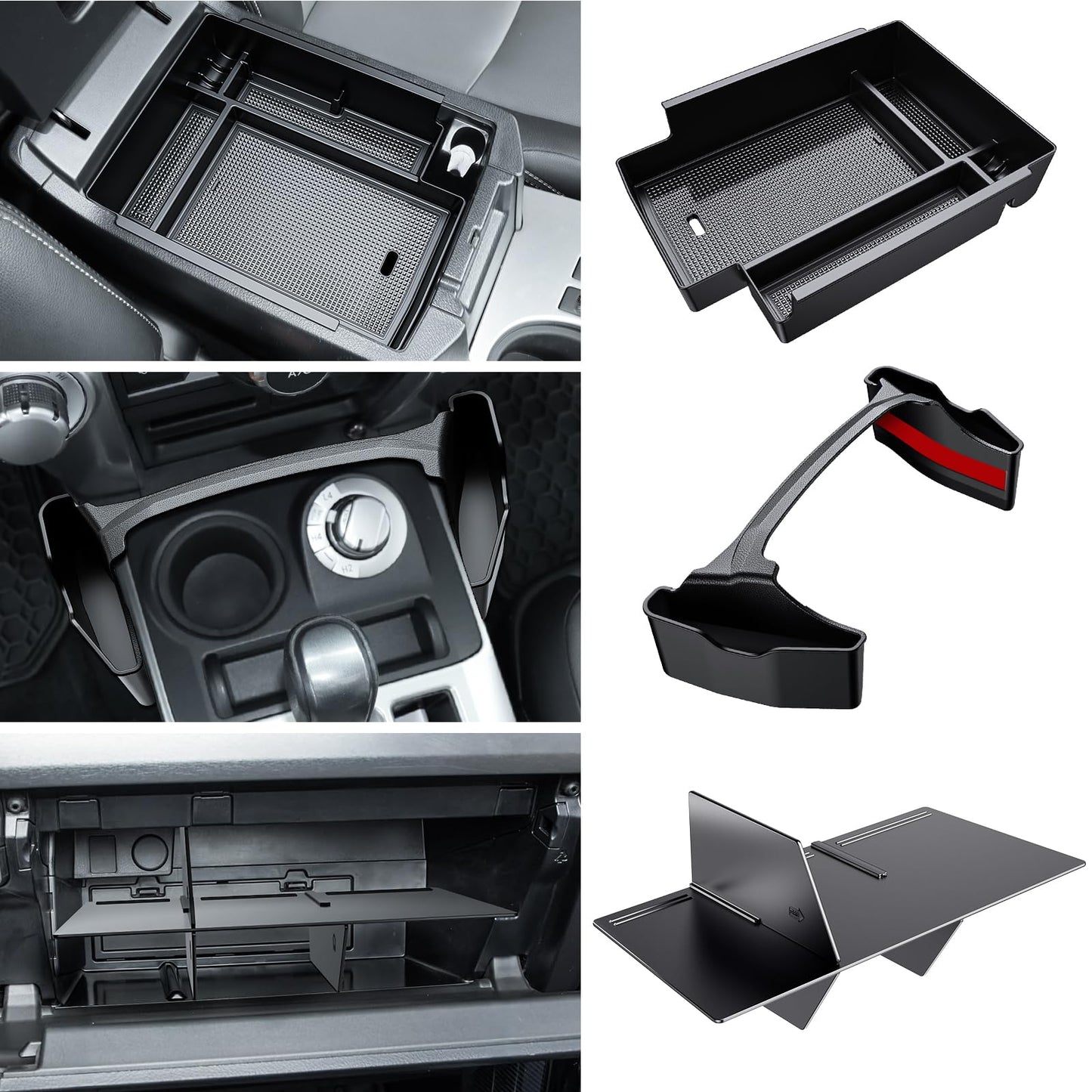 Center console organizer for Toyota 4Runner 2010-2024, featuring compartments for efficient storage.
Glove box organizer compatible with Toyota 4Runner 5th Gen, enhancing interior storage solutions.
Gear shift tray organizer for Toyota 4Runner 2019-2024, maximizing center console space.
Armrest storage box for Toyota 4Runner 2010-2024, offering practical and organized storage options.