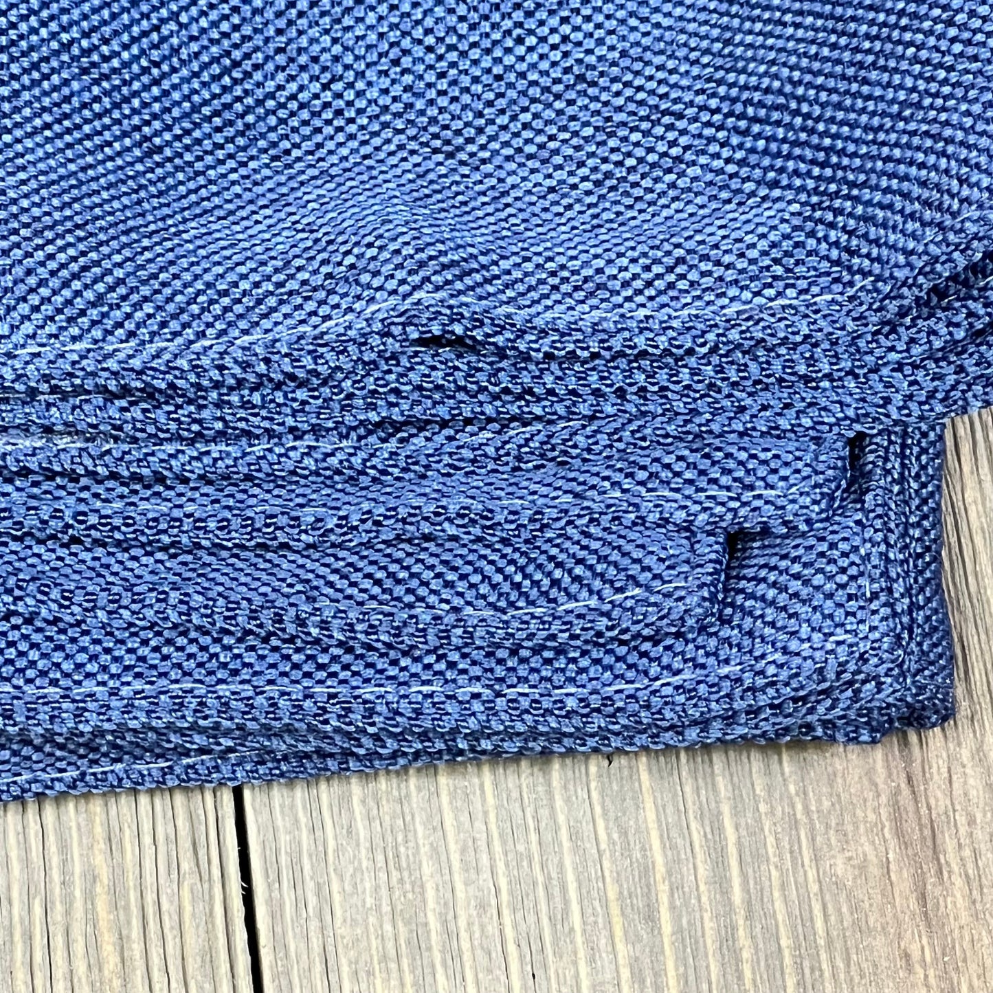 Waterproof dark blue linen fabric of Home Brilliant outdoor pillow covers for patio furniture, 18-inch size.
