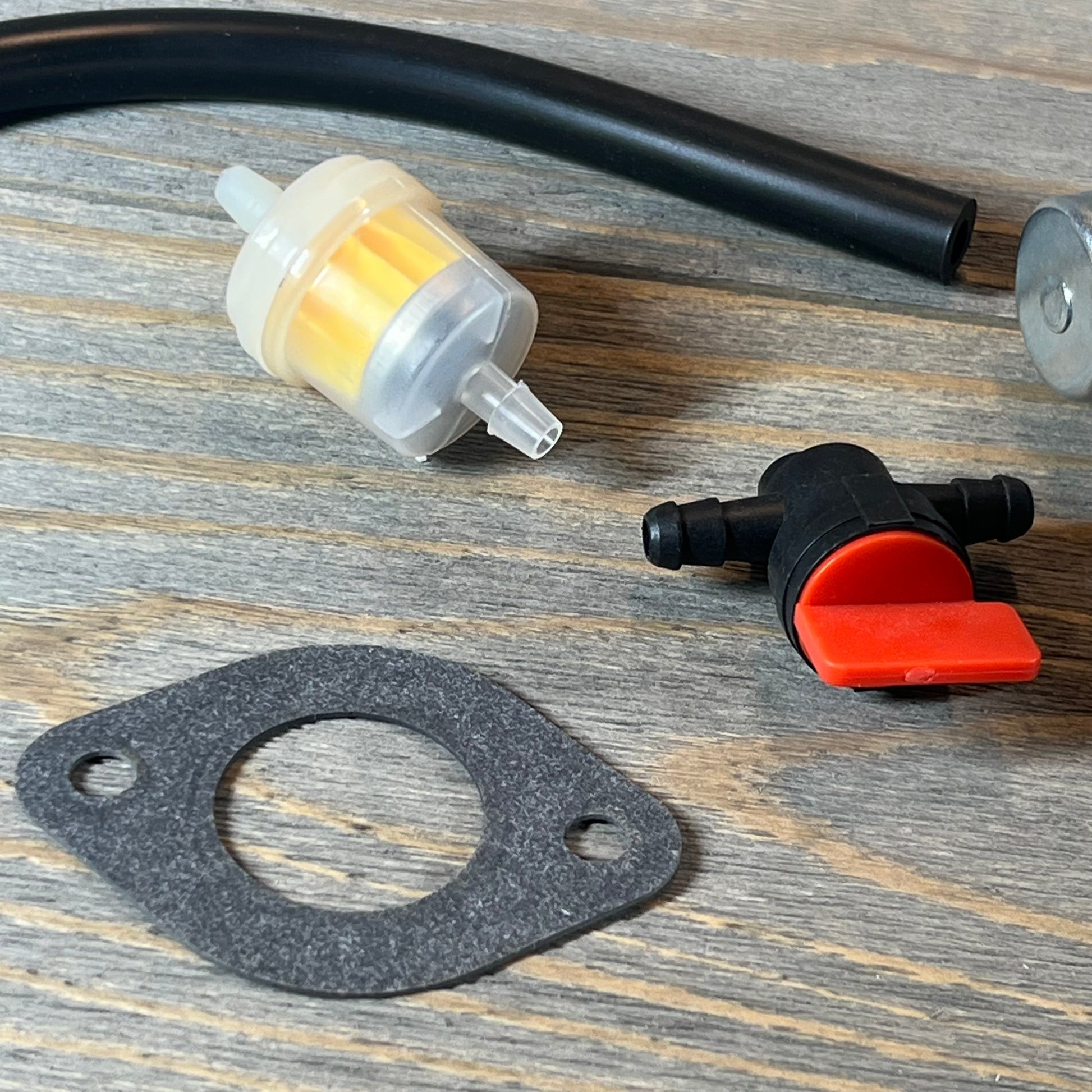 Carburetor components for 1059372319-CARBBIA, including filter and gasket, suitable for 40N877 Intek Engine Mower.