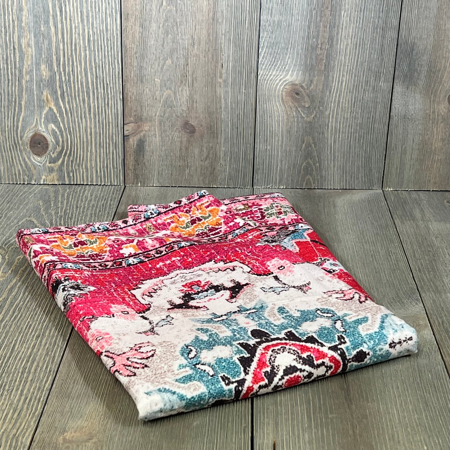 Boho throw pillow cover in red with intricate double-sided pattern, perfect for adding a cozy touch to any couch or bed.