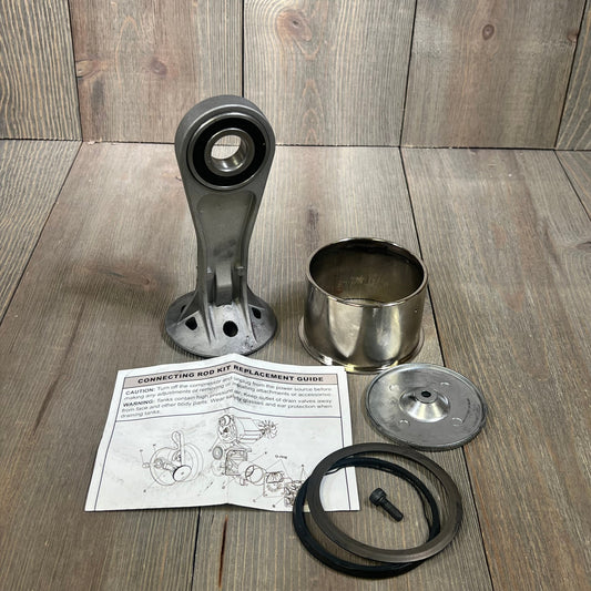 Air compressor piston rod parts kit with replacement guide, compatible with 73 mm bore cylinders for repair.
