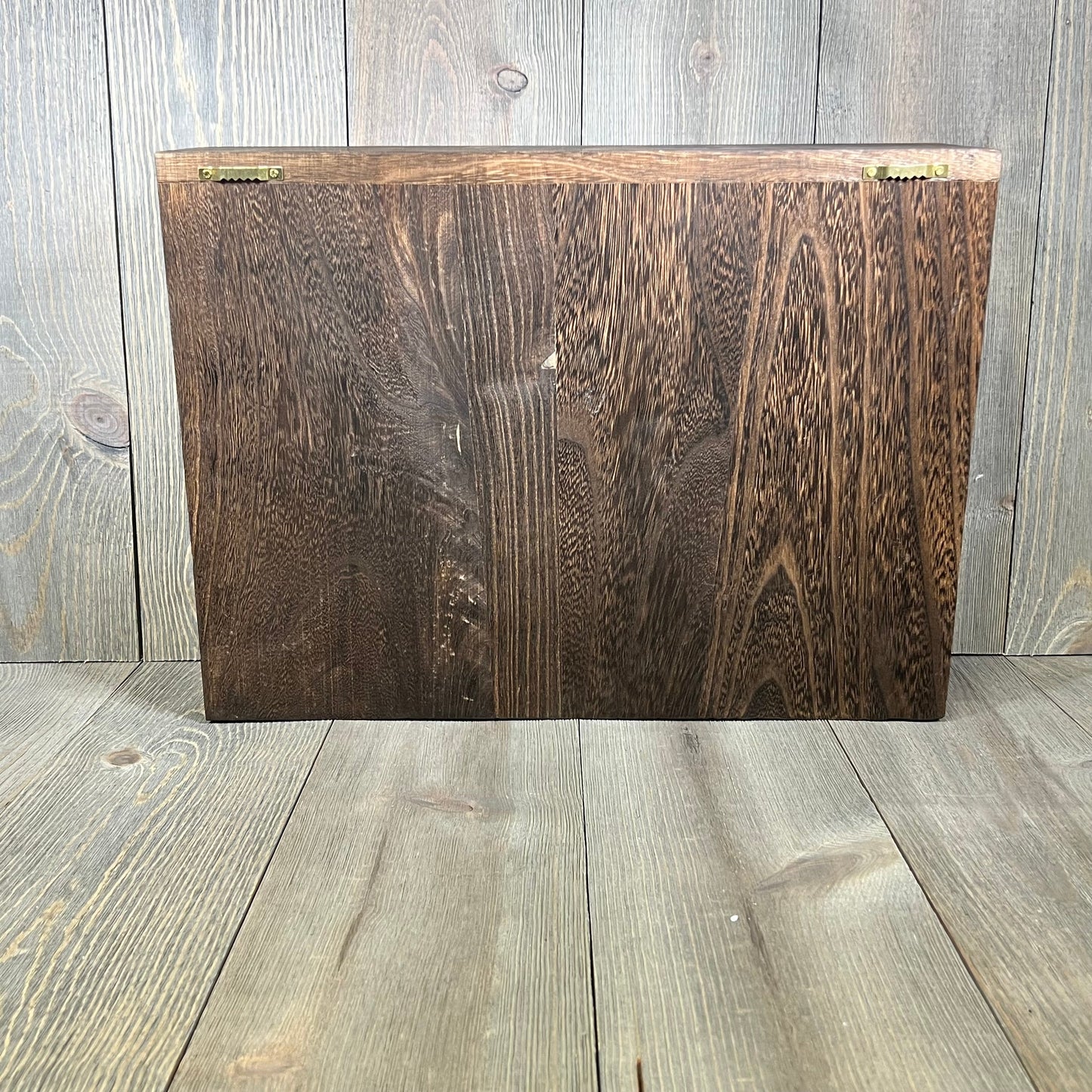 Rustic wooden back of GLANT barn door jewelry organizer, showcasing natural wood grain for stylish wall mount storage.