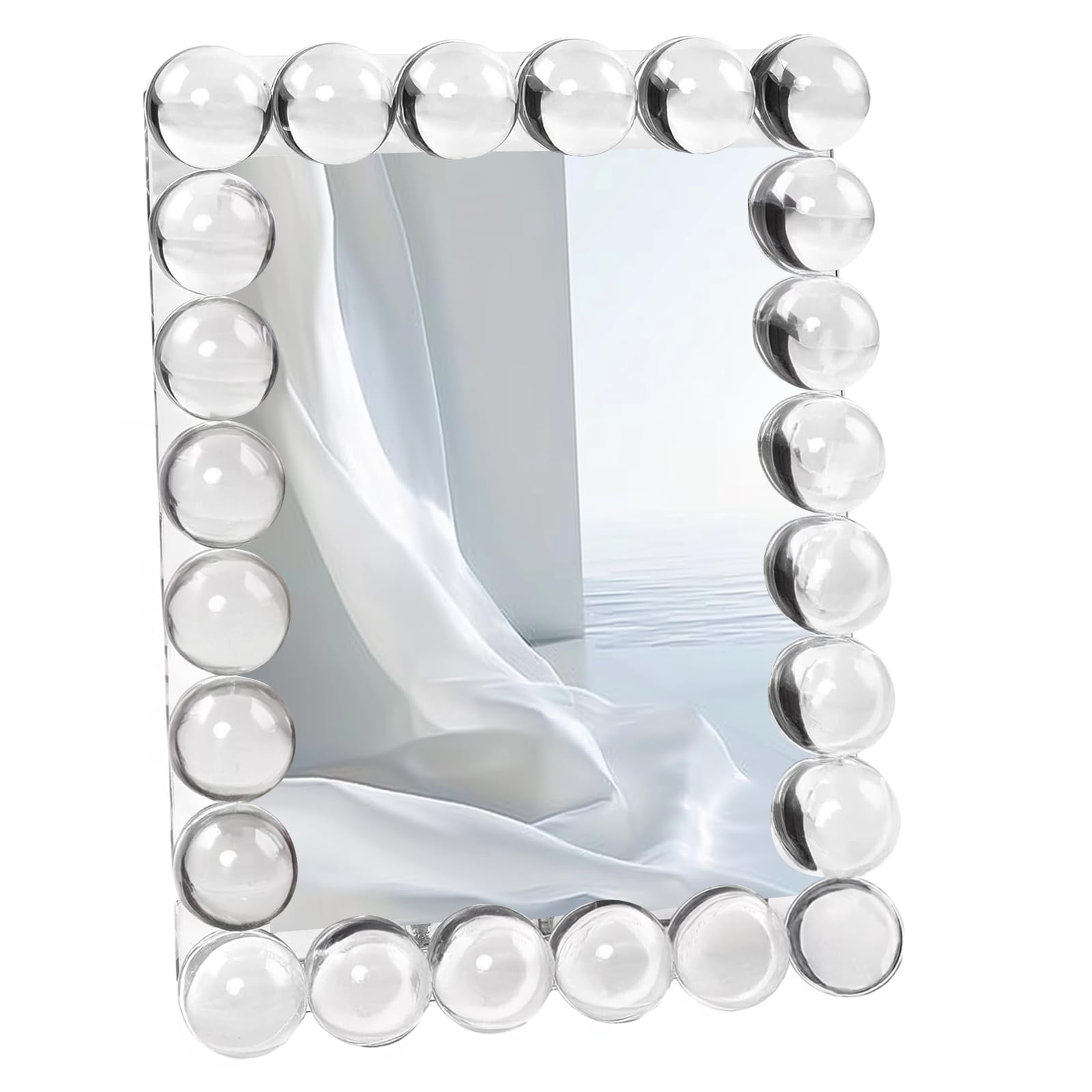 Elegant 5x7 crystal picture frame with 24 clear bubbles, perfect for office or home decor. Vertical display design.