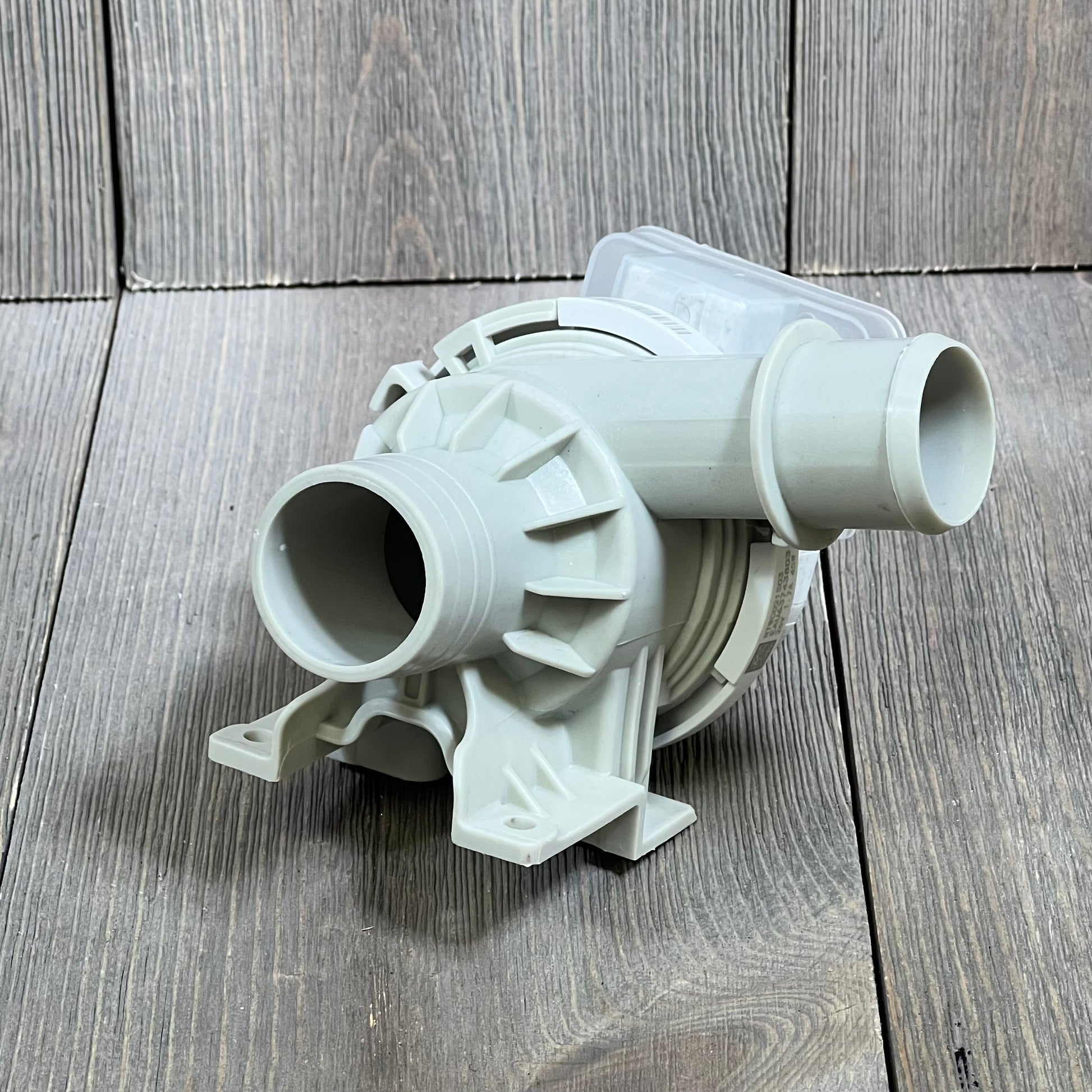 Upgraded washer drain pump assembly for LG models, featuring durable construction and efficient water drainage design.