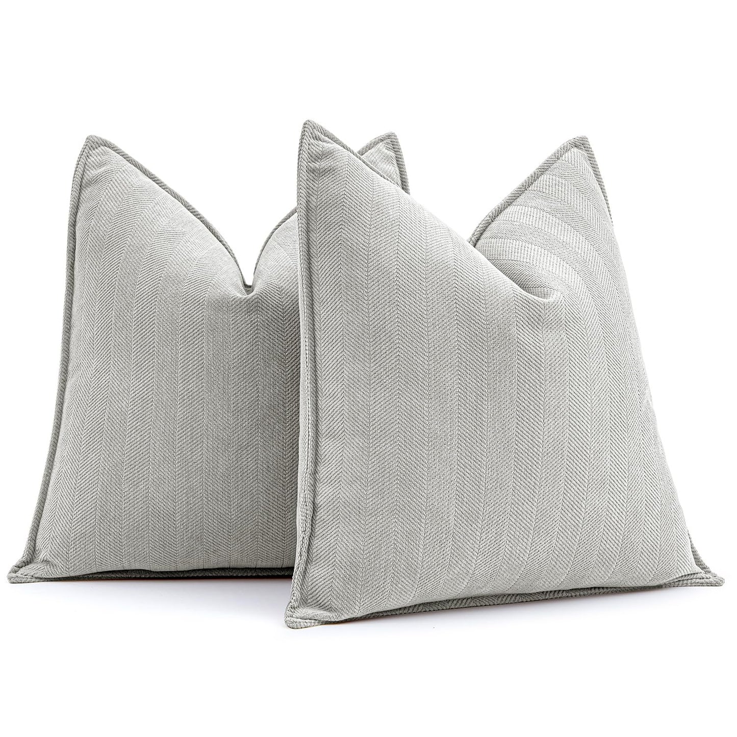 MIULEE Light Grey Decorative Pillow Covers 24x24 Inch Soft Chenille