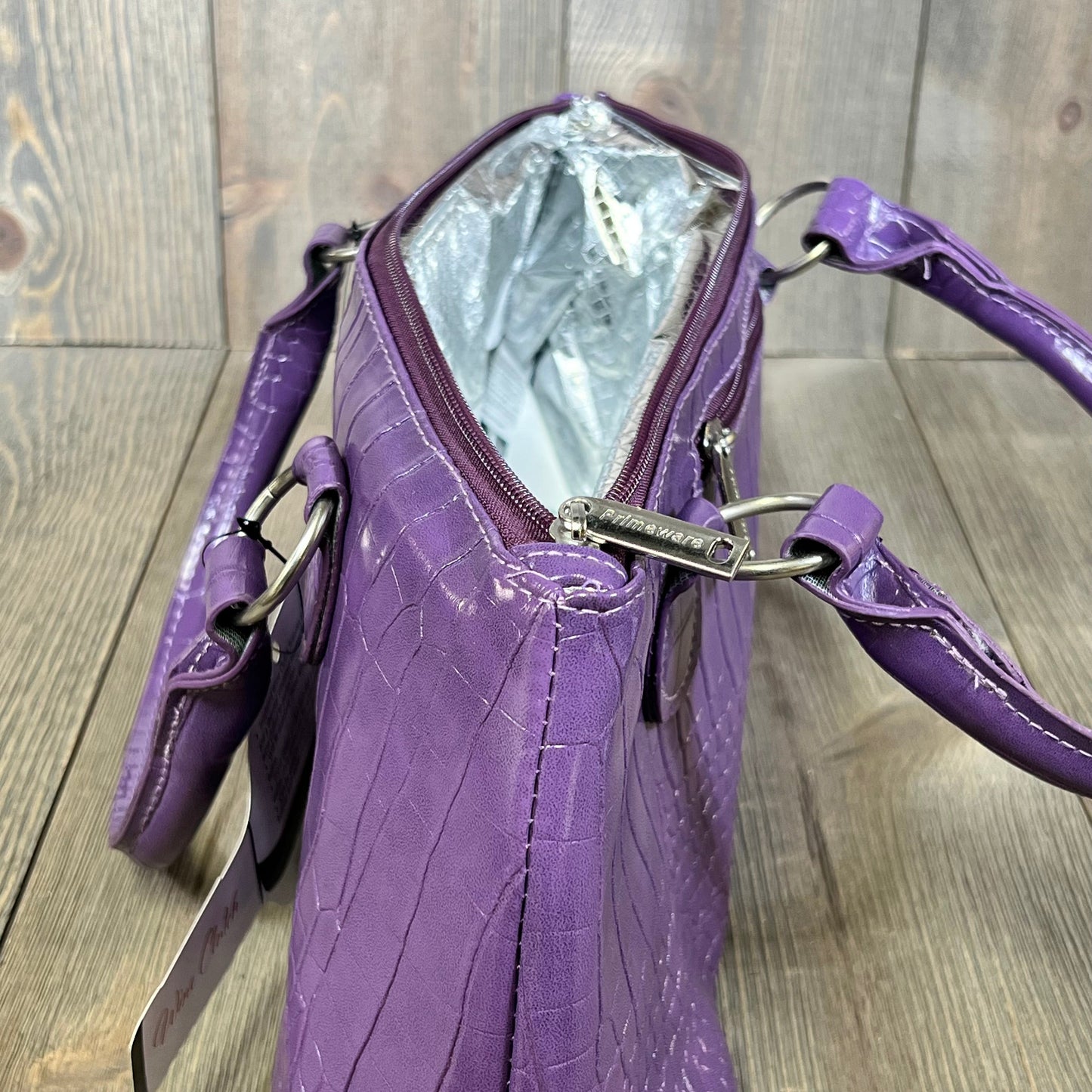 Purple Primeware Wine Clutch Bag with thermal insulation and stylish design, ideal for 750mL wine bottles.