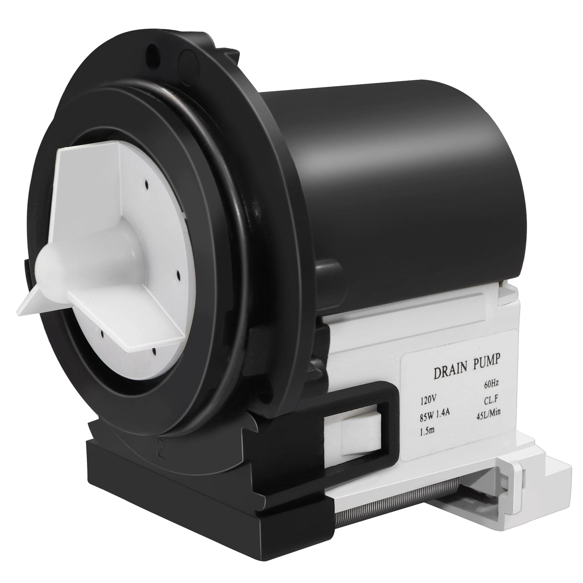 Replacement washer drain pump motor compatible with Kenmore and LG, model 4681EA2001T, featuring durable construction.