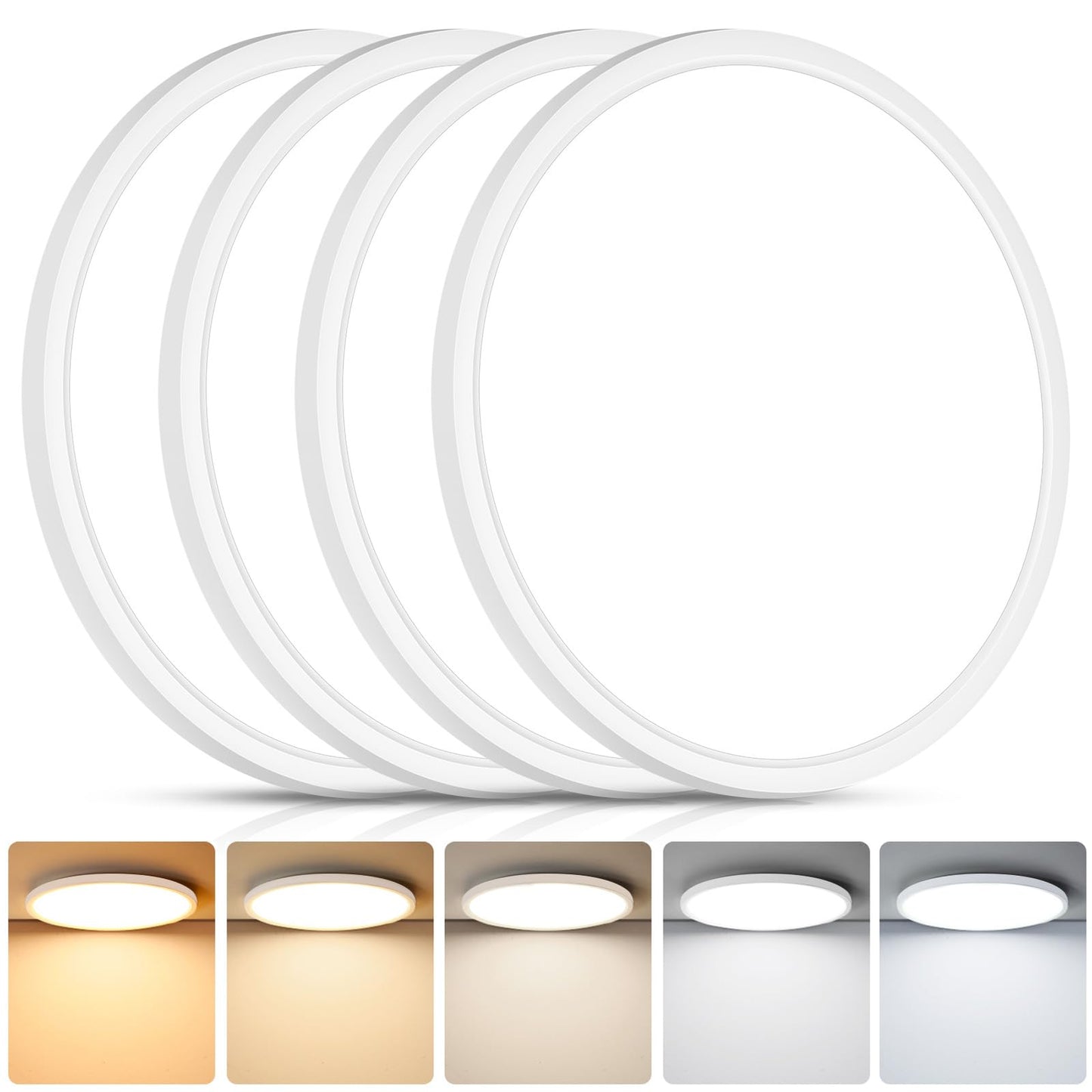 Super slim 0.67 inch Brightever LED ceiling lights, 12 inch, dimmable, 5 color options, perfect for bedroom lighting.