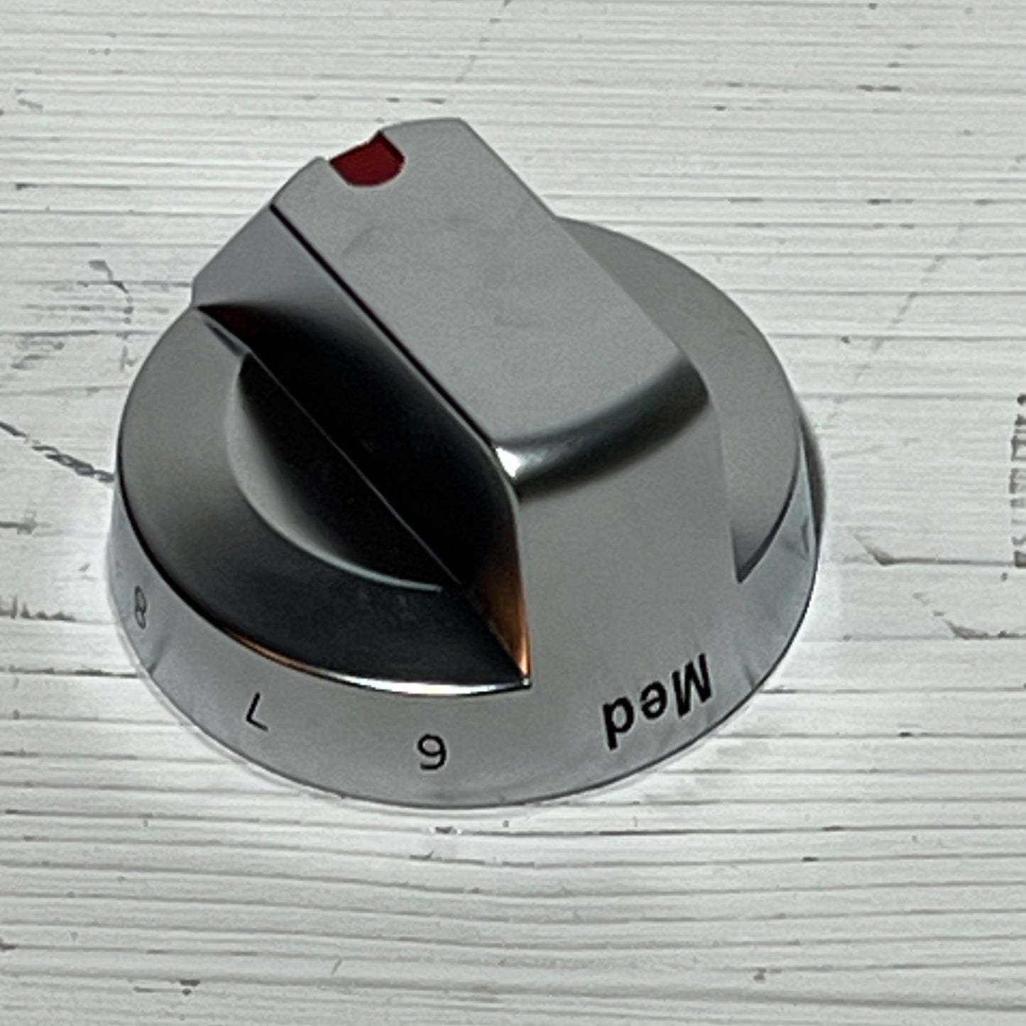 Stainless steel replacement knob for Samsung stove, compatible with models NE63T8111SS/AA and NE63T8311SS/AA.