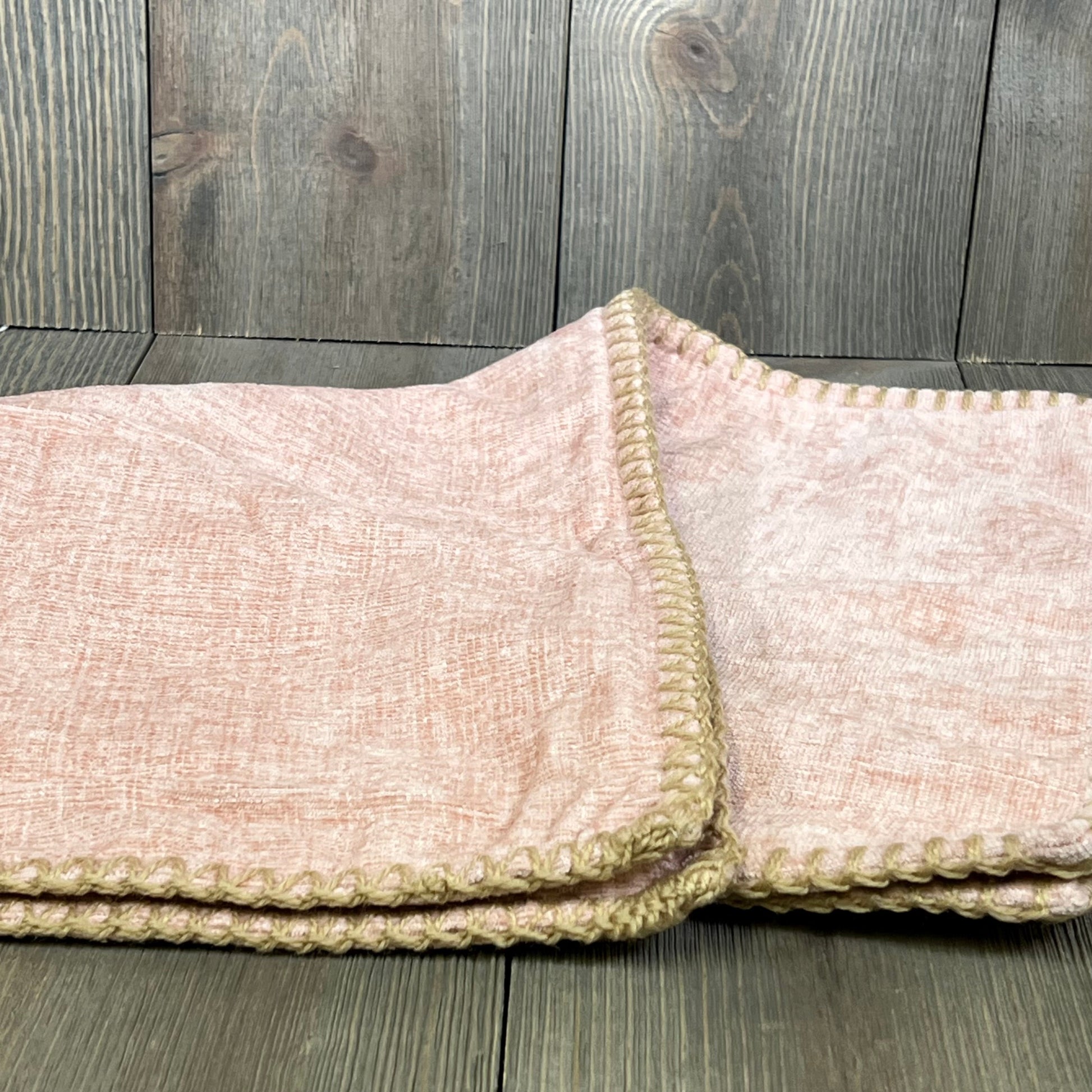 Blush pink chenille pillow covers with stitched edge, 12x20 inch, perfect for farmhouse sofa decor.