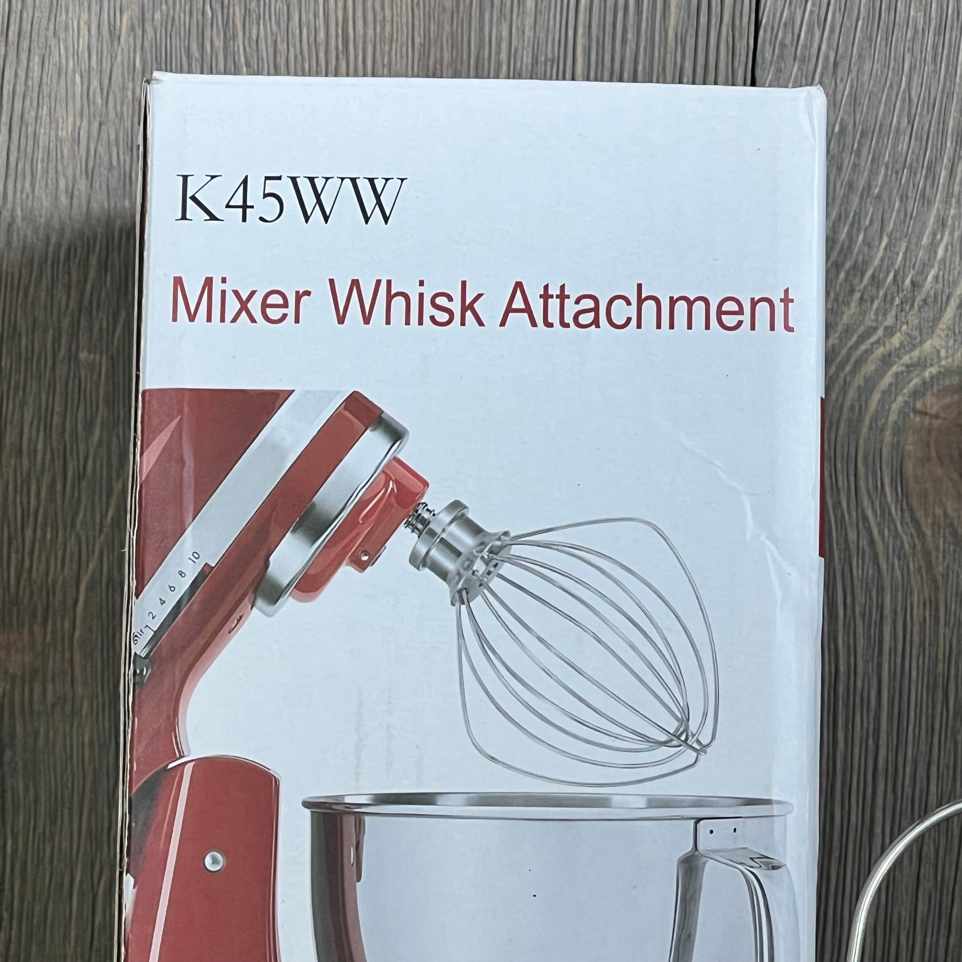 Stainless steel wire whip attachment for KitchenAid 4.5-5 quart tilt-head mixer, perfect for baking and mixing.