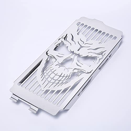 Chrome skull radiator grill cover for Honda Shadow ACE VT400 VT750, sleek design for 1997-2003 models.