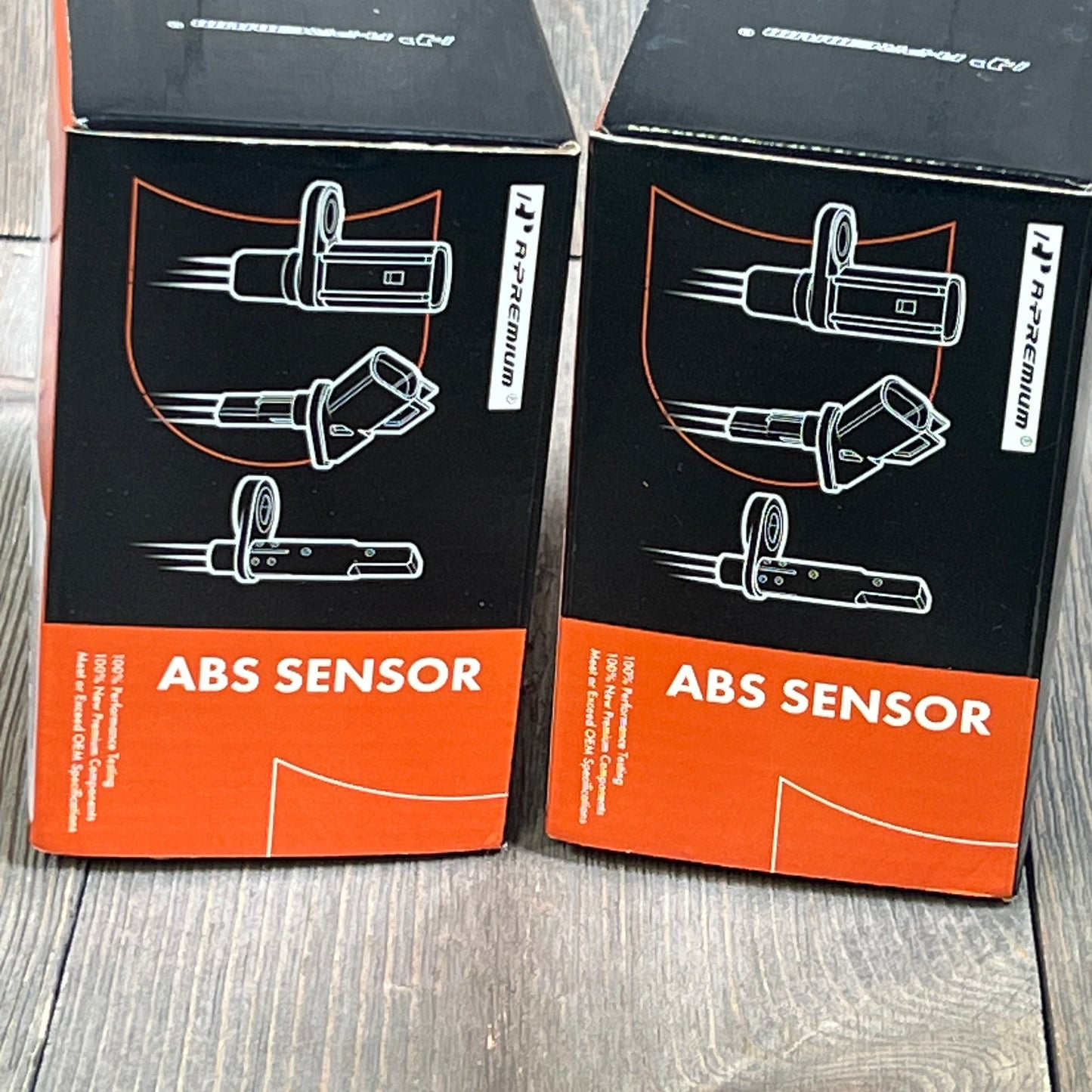 A-Premium ABS Wheel Speed Sensor packaging for Mercedes-Benz C300 2008-2009, GLK350 2010-2011, 2-PC set, front view.
