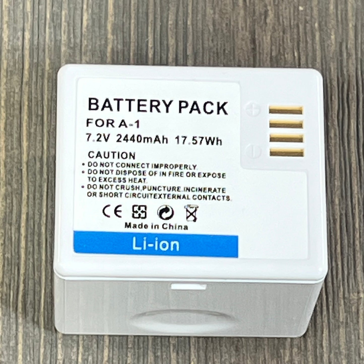Rechargeable A-1 VMA4400 battery for Arlo Pro cameras, 2440mAh, 7.2V, Li-ion, safe for indoor and outdoor use.