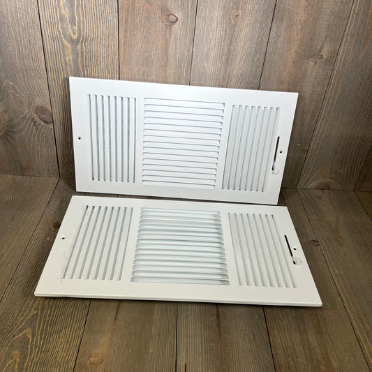 White steel air supply diffuser for 16x8 duct openings by Handua, perfect for sidewall and ceiling installation.