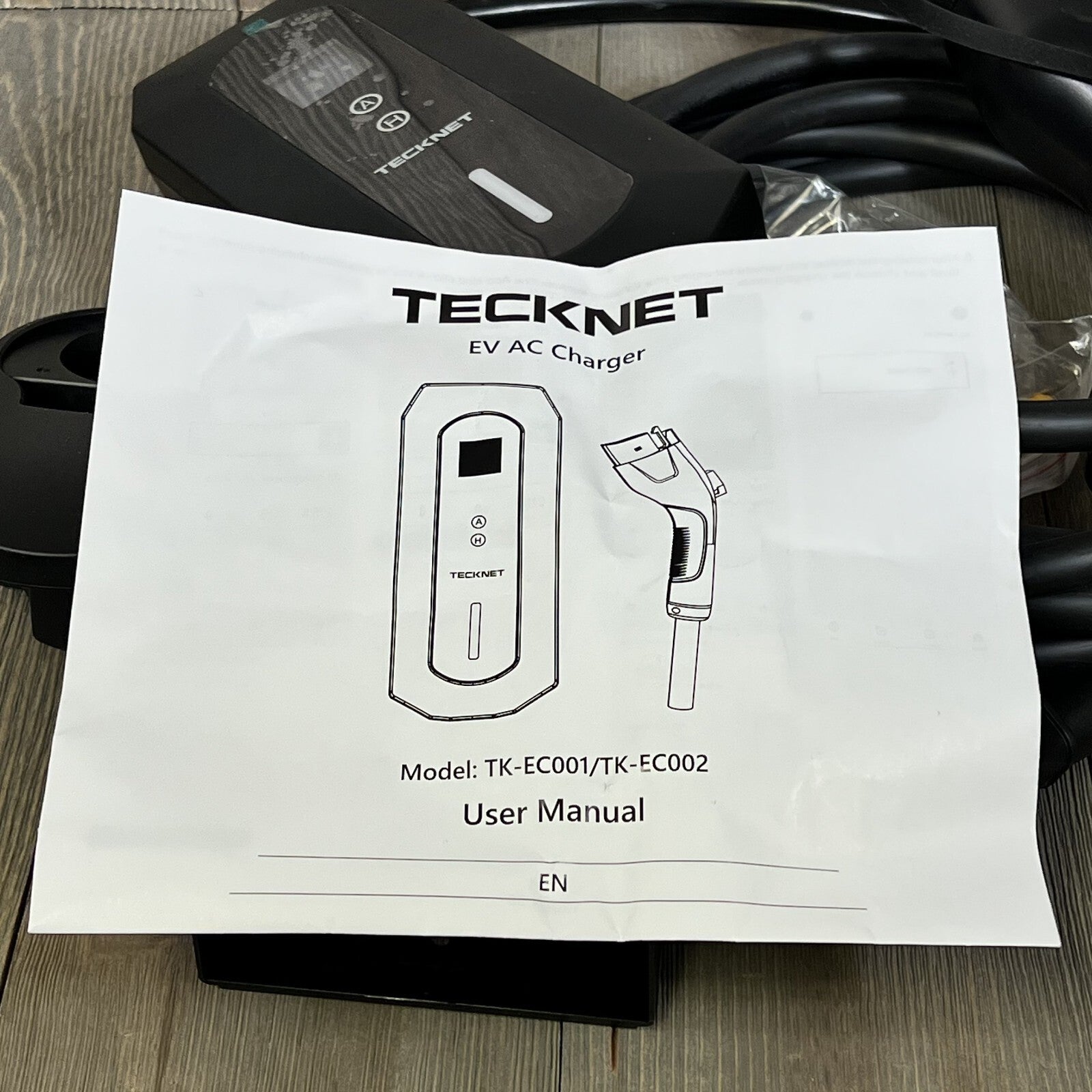 TECKNET EV Charger Level 1&2, 16A with NEMA 6-20 Plug & 25FT Cable