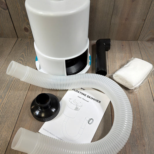 Above Ground Pool Skimmer, No Installation, 10 Filter Socks, Tri-Float Spin, Turquoise