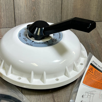 Alt text: Deecaray Valve Top Assembly with handle, diverter seal, and compression spring for 2-inch HiFlow valves on wood sur