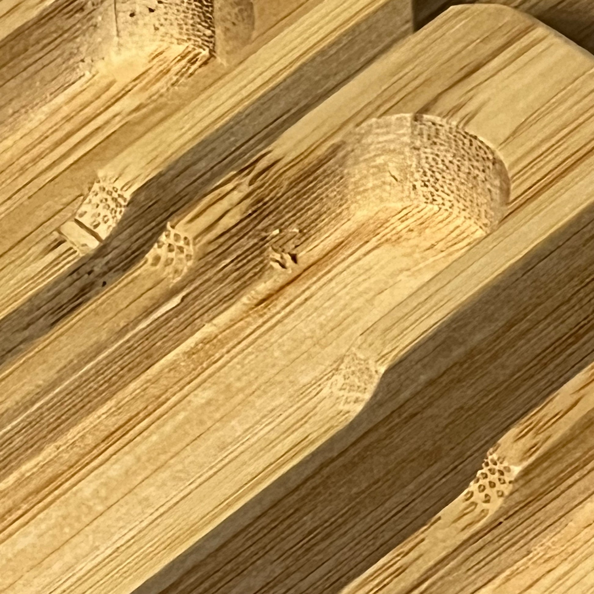 Close-up of bamboo texture on a knife block organizer.