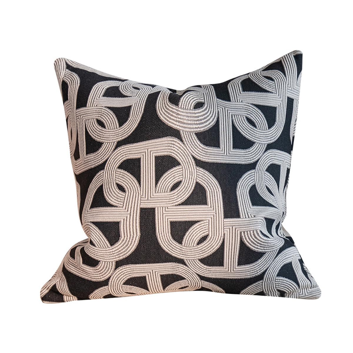 Croker Horse 18x18'' Throw Pillow Covers - Black Embroidery