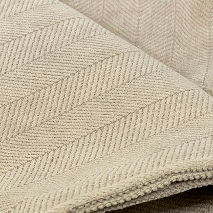 Khaki chenille pillow covers with herringbone pattern, 22x22 inches, soft and luxurious for elegant home decor.
