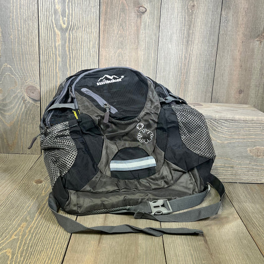 Lightweight Sunhiker cycling backpack in black and grey, designed for outdoor hiking with water-resistant material.