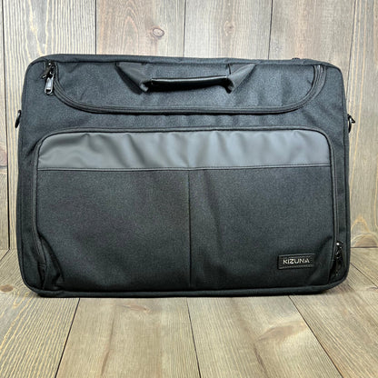 Black KIZUNA 17-inch laptop bag case with sleek design, ideal for Legion 5, MSI, Dell G7, and HP Pavilion models.