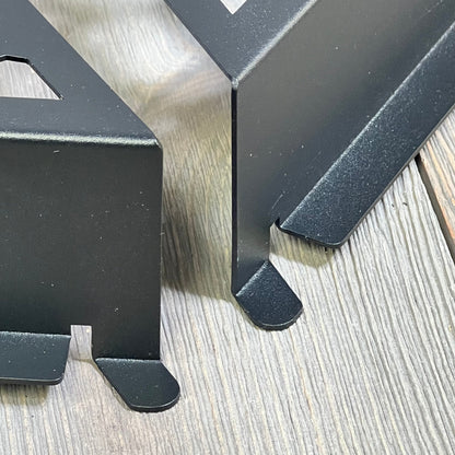Black metal front door storage organizer for Jeep Wrangler JK, featuring durable construction and star design details.