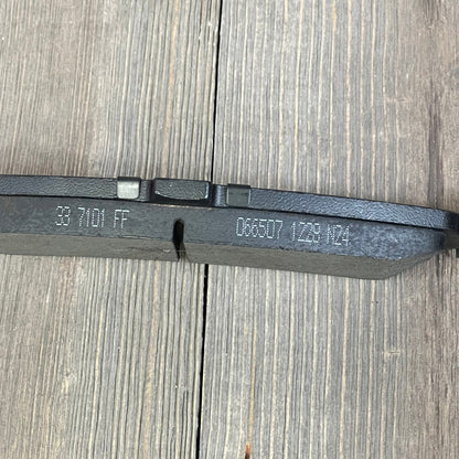 Rear view of ECCPP ceramic brake pad with engraved details, compatible with Cadillac, Chevrolet, GMC models.