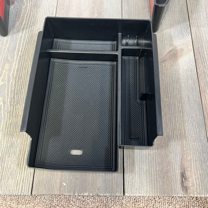 Center console organizer tray for Toyota 4Runner 2010-2024, showing detailed compartments and sleek black design.