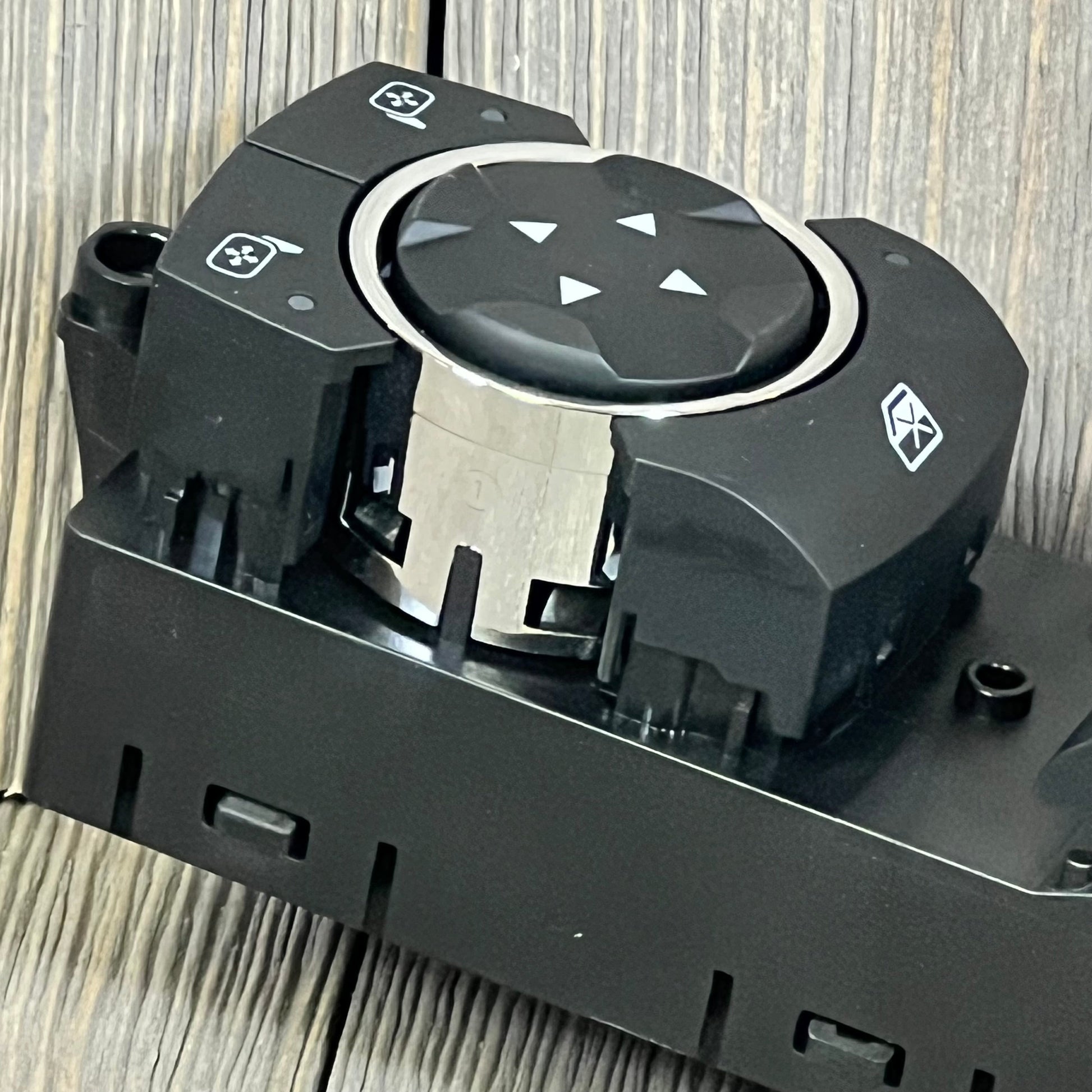 Black Motoforti power window switch for Ford Edge, Expedition, F-150, featuring a sleek design and durable construction.
