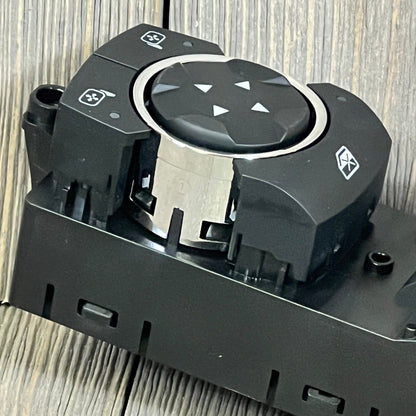 Black Motoforti power window switch for Ford Edge, Expedition, F-150, featuring a sleek design and durable construction.