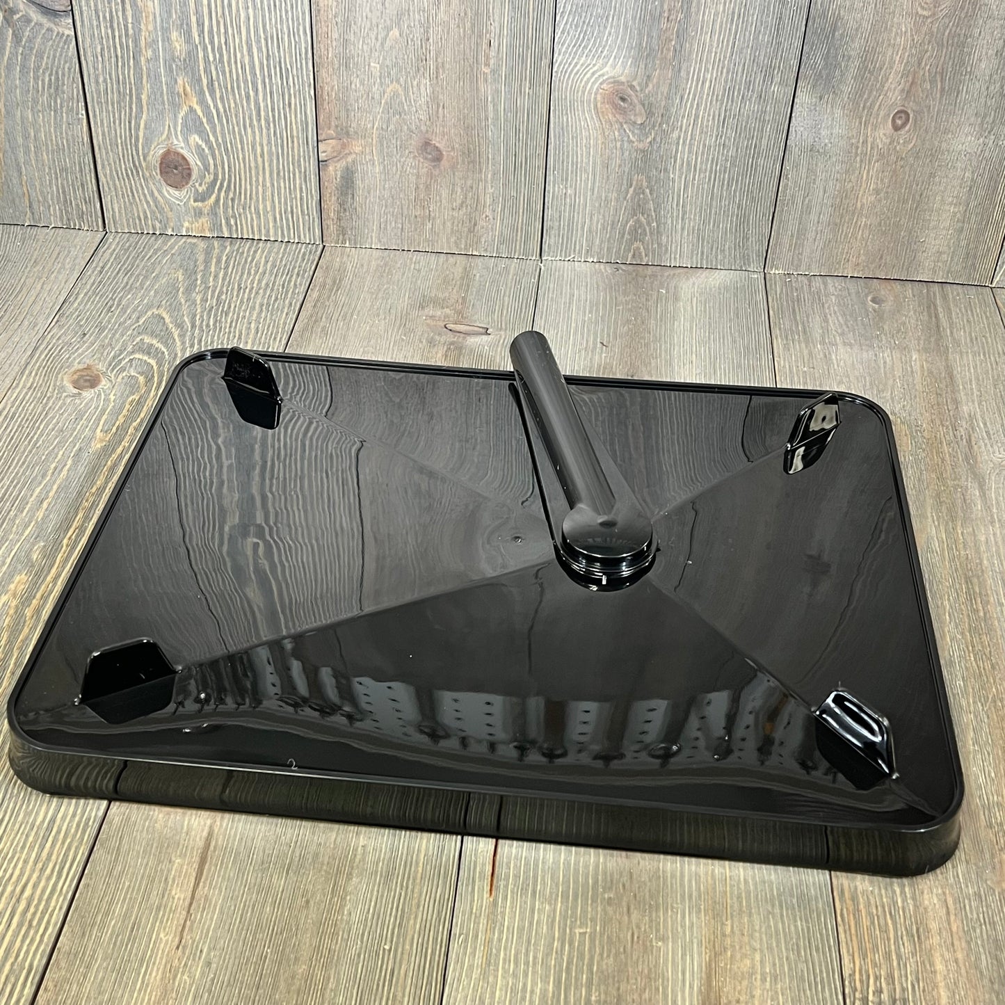 Sleek black base of Kitsure Dish Drying Rack, showcasing its modern design and sturdy build for efficient kitchen storage.