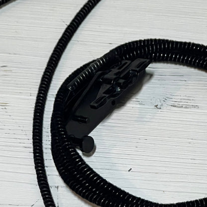 Black sunroof glass cable for Ford F150, F250, F350, F450 models, 2015-2020, with durable black coil design.