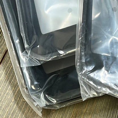 Matte black JeCar front grill inserts and headlight trim covers packaged, designed for Jeep Wrangler JL 2018-2023.