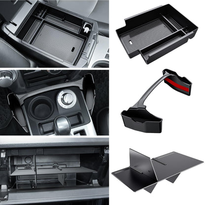 Center console organizer for Toyota 4Runner 2010-2024, featuring compartments for efficient storage.

Glove box organizer compatible with Toyota 4Runner 5th Gen, enhancing interior storage solutions.

Gear shift tray organizer for Toyota 4Runner 2019-2024, maximizing center console space.

Armrest storage box for Toyota 4Runner 2010-2024, offering practical and organized storage options.