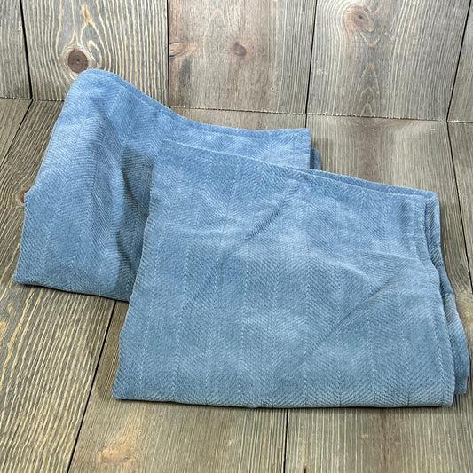Dusty blue chenille pillow covers with elegant texture, perfect for farmhouse decor in living rooms and bedrooms.