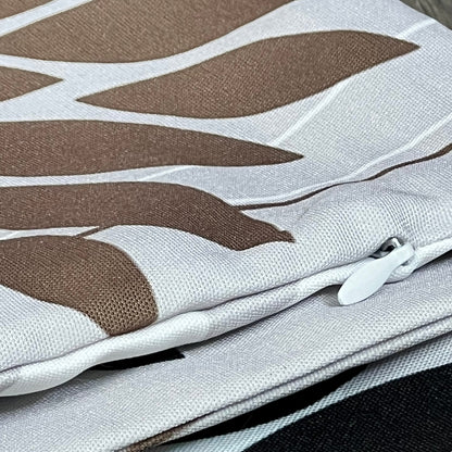 Elegant geometric design on DFXSZ waterproof pillow covers in brown and white, ideal for outdoor patio furniture.