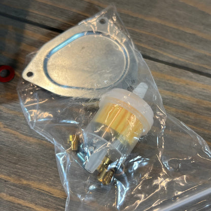 Carburetor replacement kit for Suzuki LTZ400 Quad 2003-2007 with fuel valve petcock and hardware.