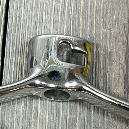 Stainless steel flat beater close-up, designed for KitchenAid mixers, perfect for 4.5-5 QT bowls, shiny and durable.