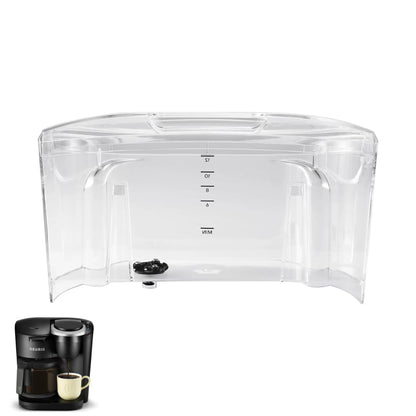 Clear replacement water reservoir for Keurig K-Duo Essentials, featuring measurement markings and durable design.